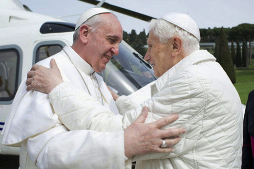 Pope Francis meets Pope Benedict